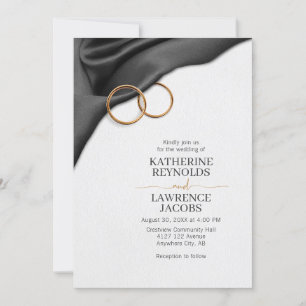 Black Satin Wedding Invitation
