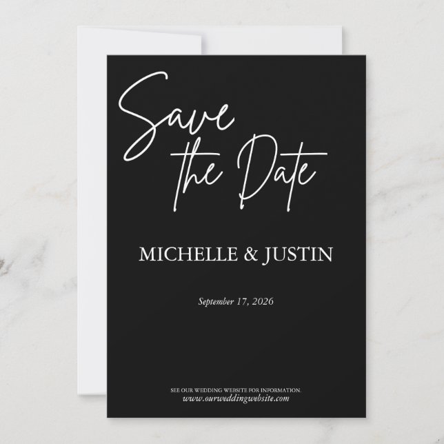 Black  Save The Date (Front)