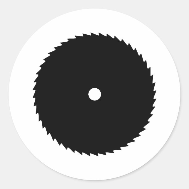 black saw blade icon classic round sticker (Front)