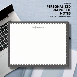 Black Scalloped Border Polka Dot Post-it® Notes
