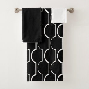Black Scallops Bath Towel Set