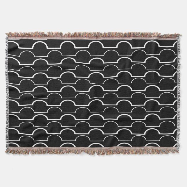 Black Scallops  Throw Blanket (Front)