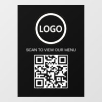 Black Scan Me QR Code Price List Menu Sign