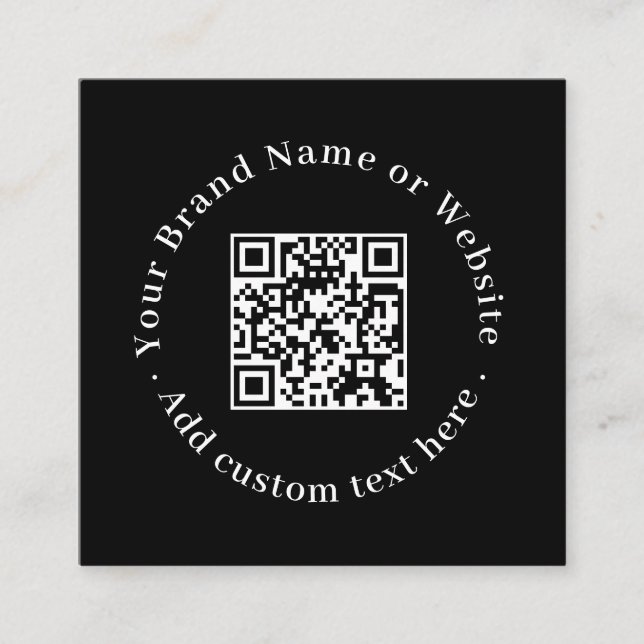 Black Scan Me QR | Modern Professional Contact  Square Business Card (Front)