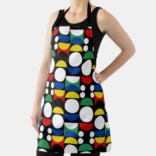 Black Scandinavian Bauhaus Mid-Century Pattern Apron