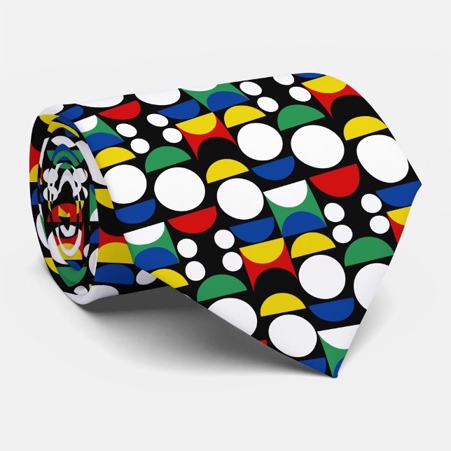 Black Scandinavian Bauhaus Mid-Century Pattern Tie (Creator Uploaded)