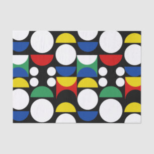 Black Scandinavian Bauhaus Mid-Century Pattern Tissue Paper