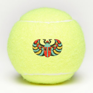 Black Scarab Beetle Bright Colored Markings Tennis Balls