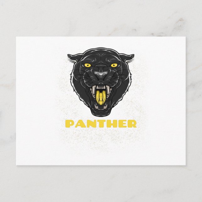 Black Scary Panther Postcard (Front)