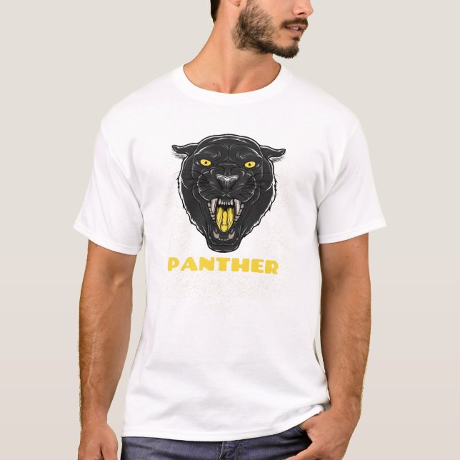 Black Scary Panther T-Shirt (Front)