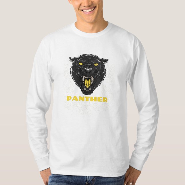 Black Scary Panther T-Shirt (Front)