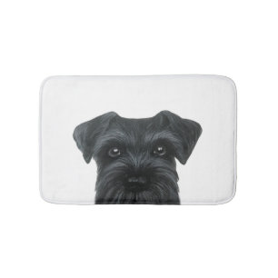Black Schnauzer bath mat, original design by miart Bath Mat