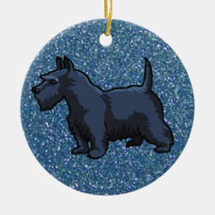 black schnauzer ceramic tree decoration