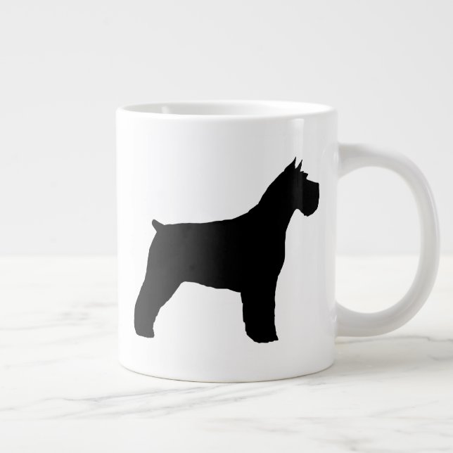Black Schnauzer Dog Silhouettes Large Coffee Mug (Right)