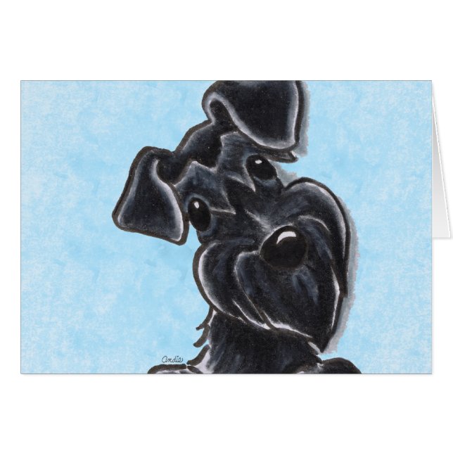 Black Schnauzer Natural Ears Custom (Front Horizontal)