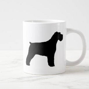 Black Schnauzer with Floppy Ears Dog Silhouettes Large Coffee Mug