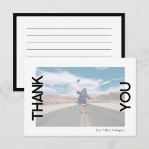 Black School Colour Photo Thank You Card