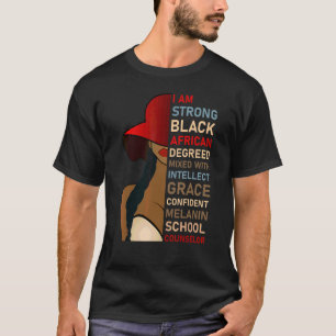 Black School Counsellor African American Melanin J T-Shirt