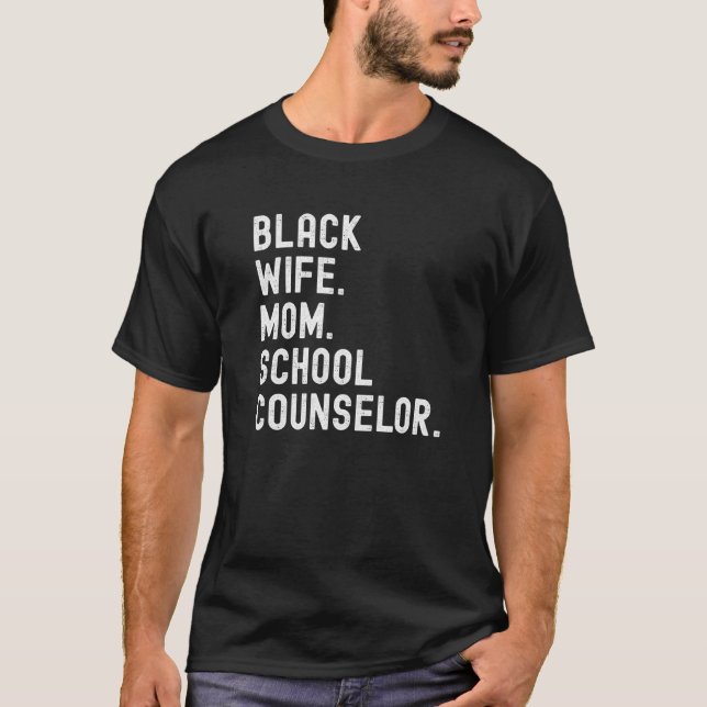 Black School Counselor African American Melanin Pr T-Shirt (Front)