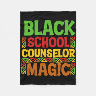 Black School Counselor Magic Black History Month T Fleece Blanket