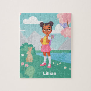 Black School Girl Personalised Jigsaw Puzzle