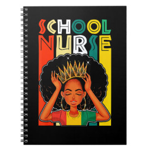 Black School Nurse Afro Love Melanin African Ameri Notebook