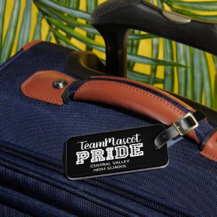 Black School Pride Mascot Name Luggage Tag