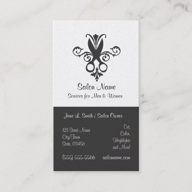 Black Scissors Business Card (Front)