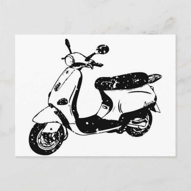 Black Scooter Postcard (Front)