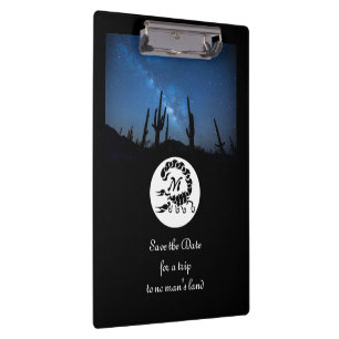 Black Scorpion Silhouette Monogram Photo Clipboard