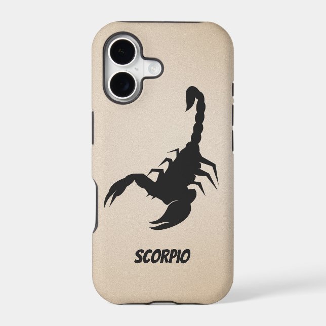 Black Scorpion Silhouette with Name on Sand (Back)