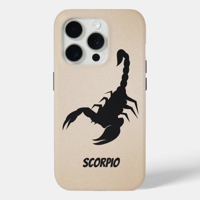 Black Scorpion Silhouette with Name on Sand Case-Mate iPhone Case (Back)