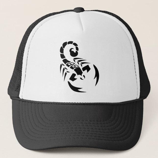 black scorpion trucker hat (Front)
