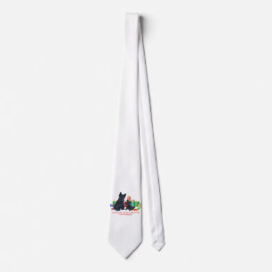 Black Scottie & Pup Christmas Tie