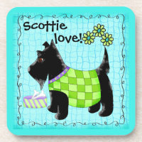 Black Scottie Terrier Dog Love Personalised Green