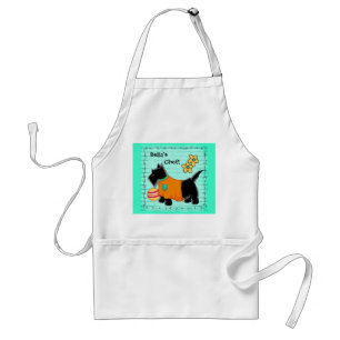 Black Scottie Terrier Dog Name Personalised Teal Standard Apron