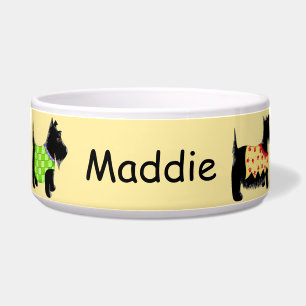 Black Scottie Terrier Dog Name Personalised Yellow