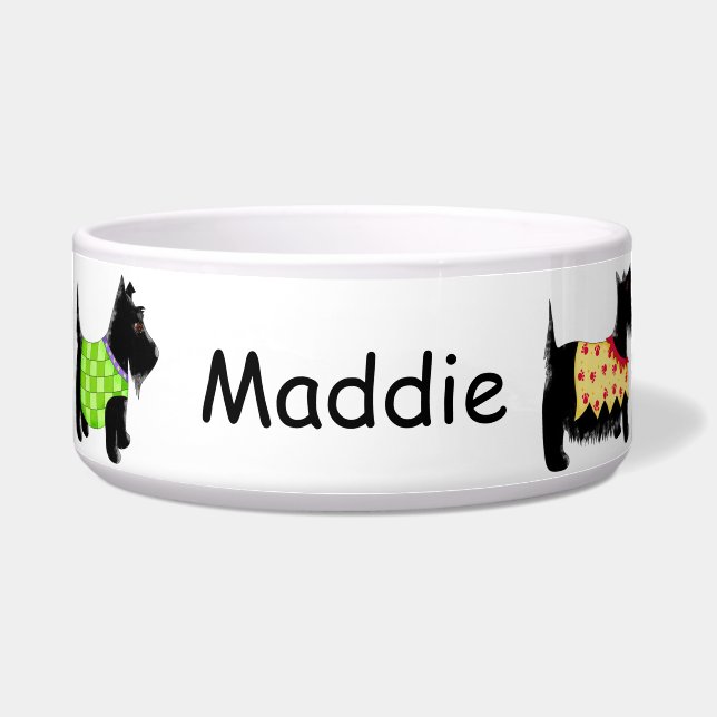 Black Scottie Terrier Dogs Name Personalised (Front)