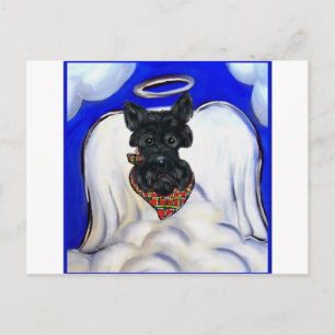 Black Scottish Terrier Angel Postcard