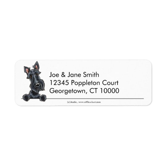 Black Scottish Terrier Clean & Simple Return Address Label