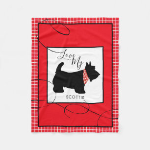 Black Scottish Terrier Dog Love My Scottie Small Fleece Blanket