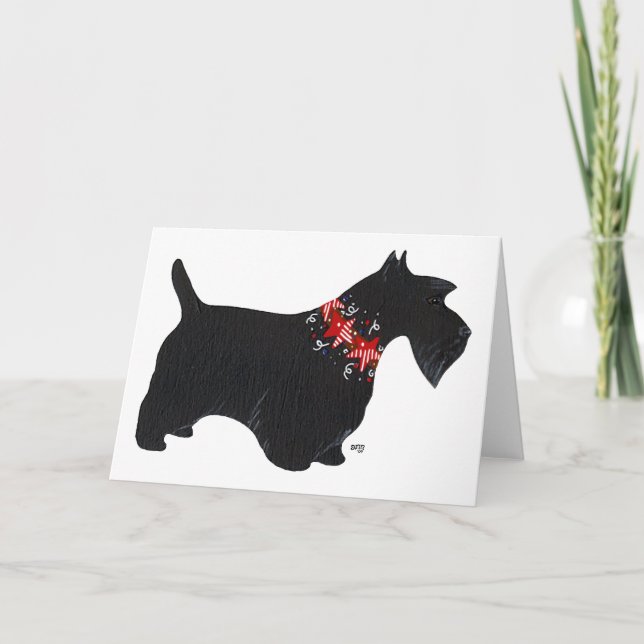 Black Scottish Terrier Holiday Collar (Front)