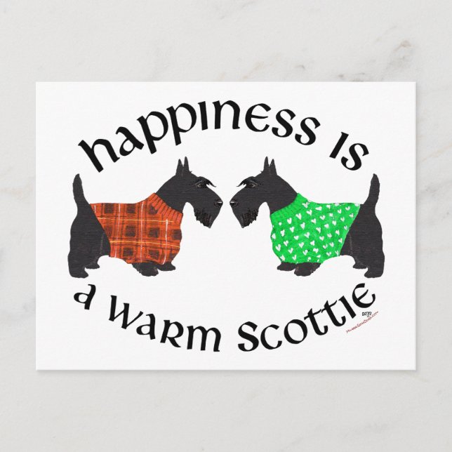 Black Scottish Terriers Happiness Postcard (Front)