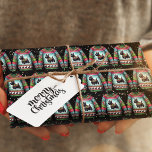 Black Scotty Dog Ugly Christmas Sweater Wrapping Paper<br><div class="desc">Cute black Scotty dog on an Ugly Christmas Sweater made into a pattern with gold particles on black background.</div>