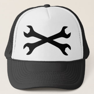 Black Screw Wrench crossed Trucker Hat
