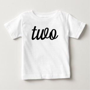 Black Script 2nd Birthday Baby T-Shirt