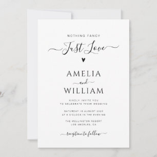 black script all in one wedding Invitation