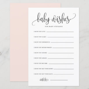 Black Script Baby Well Wishes Baby Shower Card