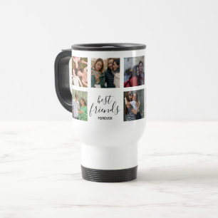 black Script Best Friends Photo Travel Mug
