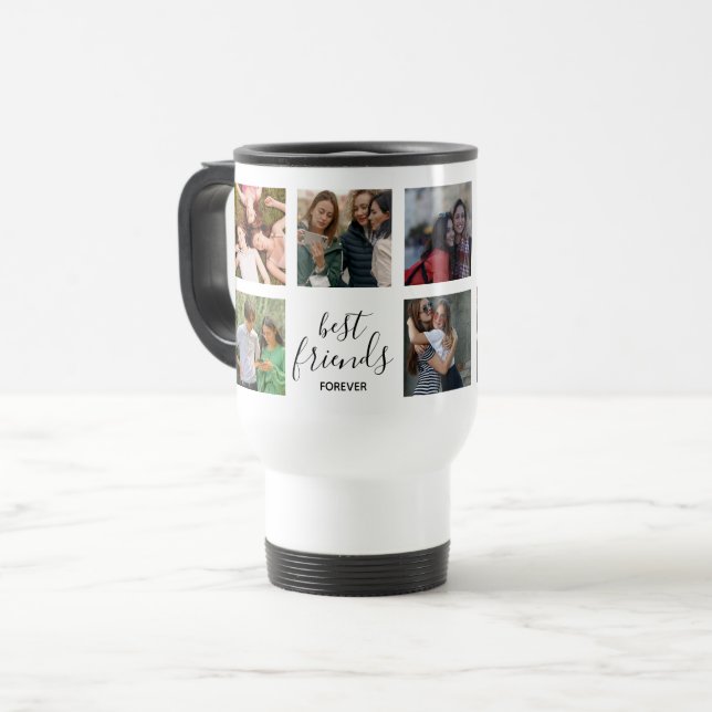 black Script | Best Friends Photo Travel Mug (Front Left)